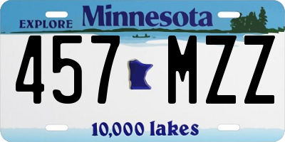 MN license plate 457MZZ