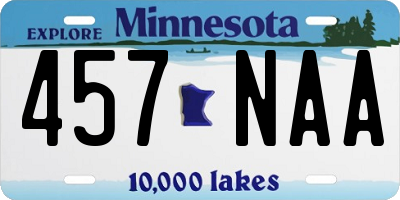 MN license plate 457NAA