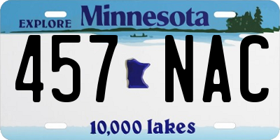 MN license plate 457NAC
