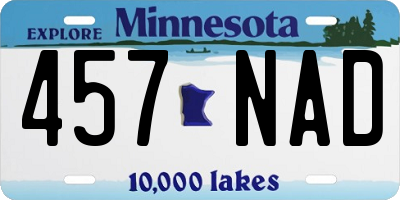 MN license plate 457NAD