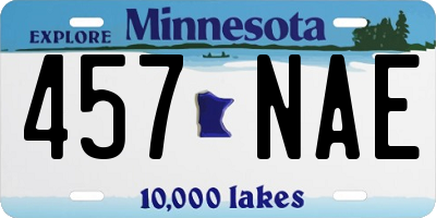 MN license plate 457NAE