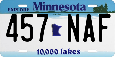 MN license plate 457NAF