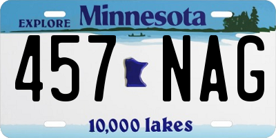 MN license plate 457NAG