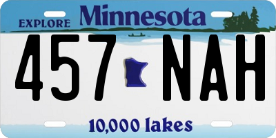 MN license plate 457NAH