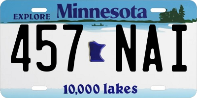 MN license plate 457NAI
