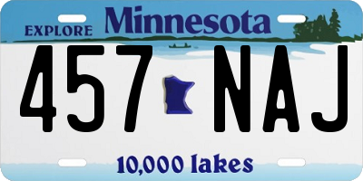 MN license plate 457NAJ