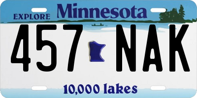 MN license plate 457NAK