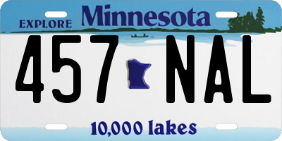 MN license plate 457NAL