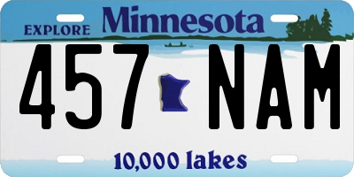 MN license plate 457NAM