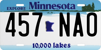 MN license plate 457NAO