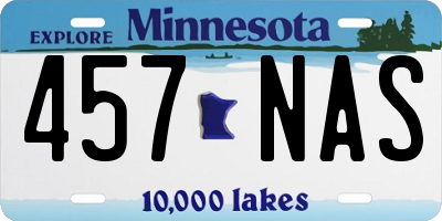 MN license plate 457NAS