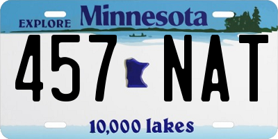 MN license plate 457NAT