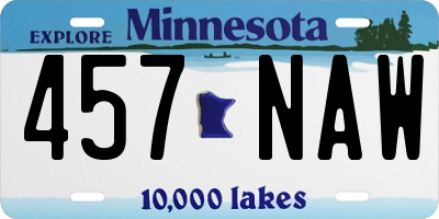 MN license plate 457NAW