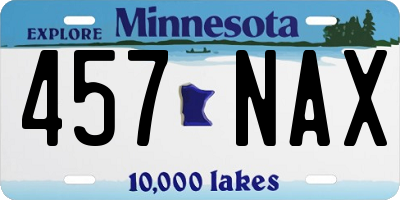 MN license plate 457NAX