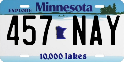 MN license plate 457NAY