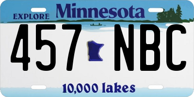 MN license plate 457NBC