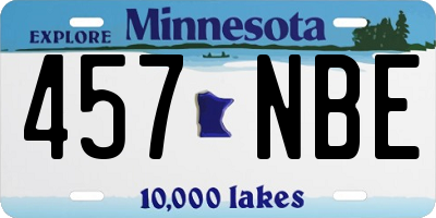 MN license plate 457NBE