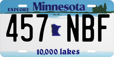 MN license plate 457NBF