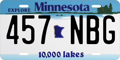 MN license plate 457NBG