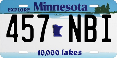 MN license plate 457NBI