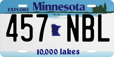 MN license plate 457NBL
