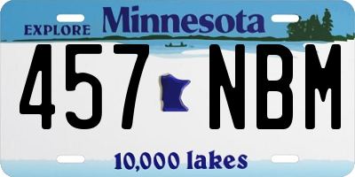 MN license plate 457NBM