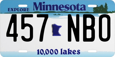 MN license plate 457NBO