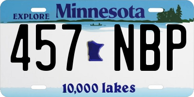 MN license plate 457NBP