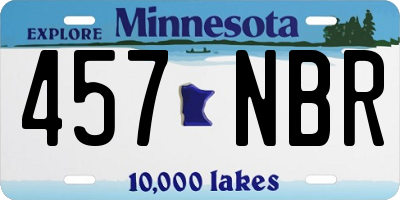 MN license plate 457NBR