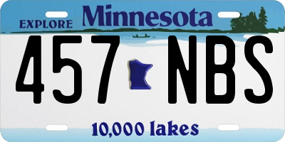 MN license plate 457NBS