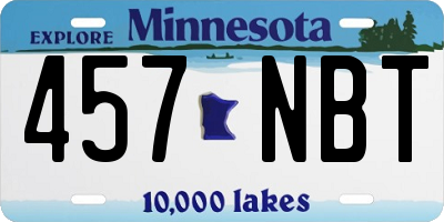 MN license plate 457NBT
