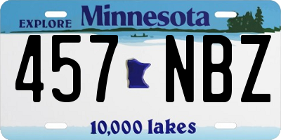 MN license plate 457NBZ