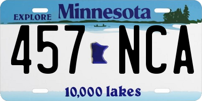 MN license plate 457NCA