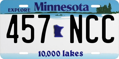 MN license plate 457NCC