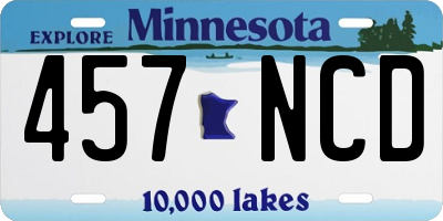 MN license plate 457NCD