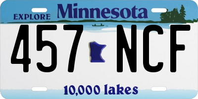 MN license plate 457NCF
