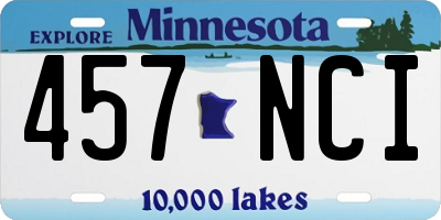 MN license plate 457NCI