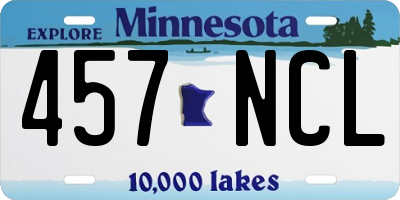 MN license plate 457NCL