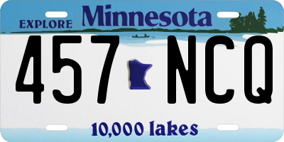MN license plate 457NCQ