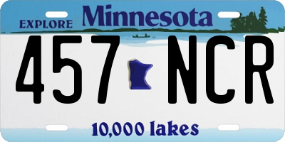 MN license plate 457NCR