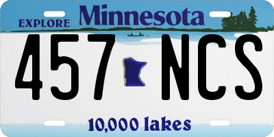 MN license plate 457NCS