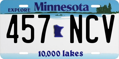 MN license plate 457NCV