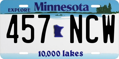 MN license plate 457NCW