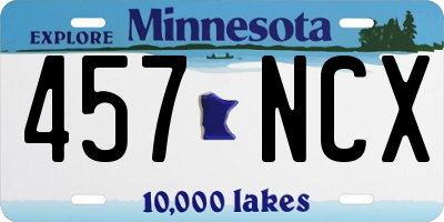 MN license plate 457NCX
