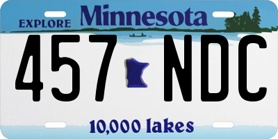 MN license plate 457NDC