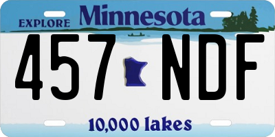 MN license plate 457NDF
