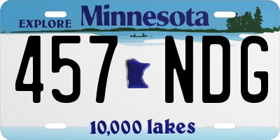MN license plate 457NDG