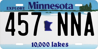 MN license plate 457NNA
