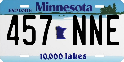 MN license plate 457NNE