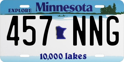 MN license plate 457NNG